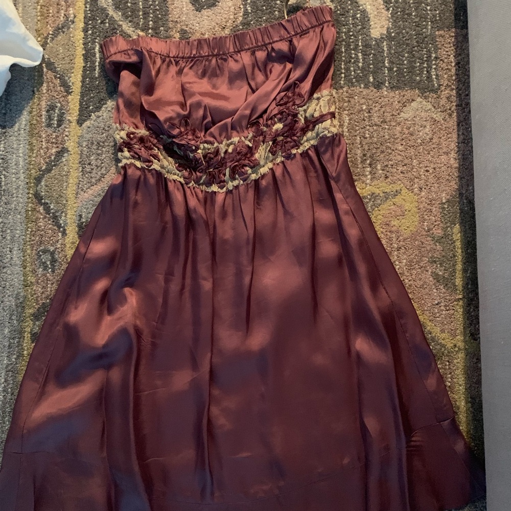 BCBG MaxAzria Strapless Silk Short Dress